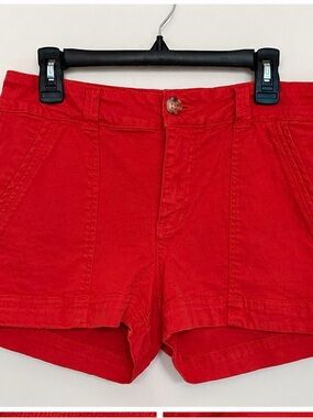 BKE Red High-Waist Cotton Shorts